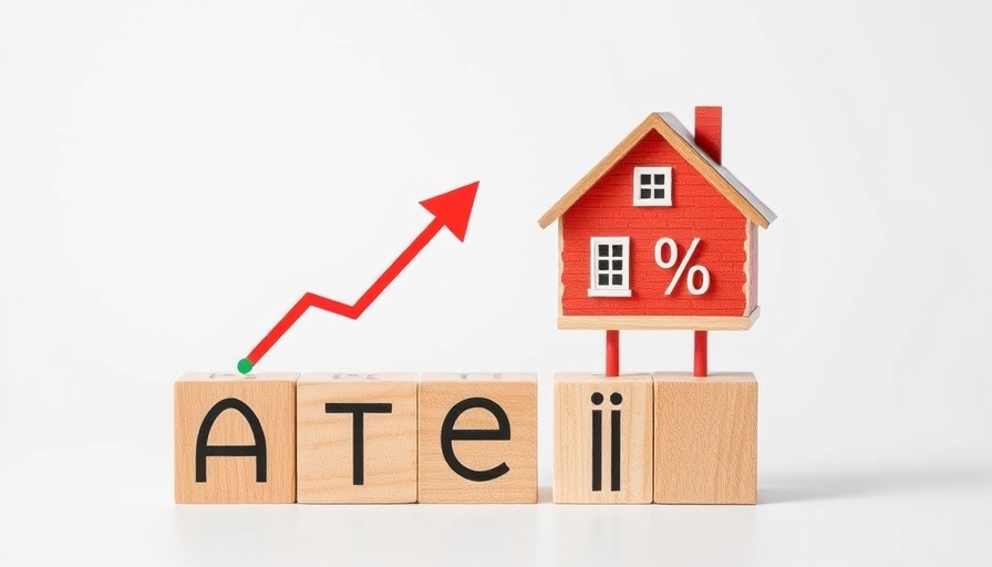 Wooden blocks with arrows and house symbolizing UK mortgage rate changes.