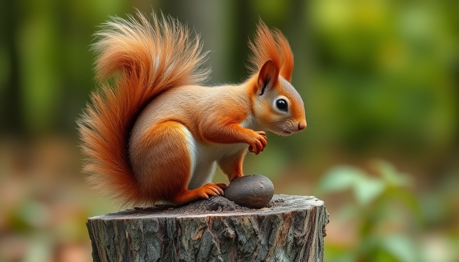 Red squirrel on stump during Red Squirrel Awareness Week Events.