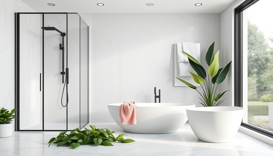 Modern bathroom with glass shower and elegant design, best squeegee for shower.