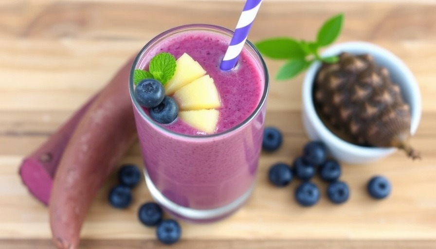 Purple Hawaiian Dream Smoothie (blueberries, pineapple, purple sweet potatoes & more)