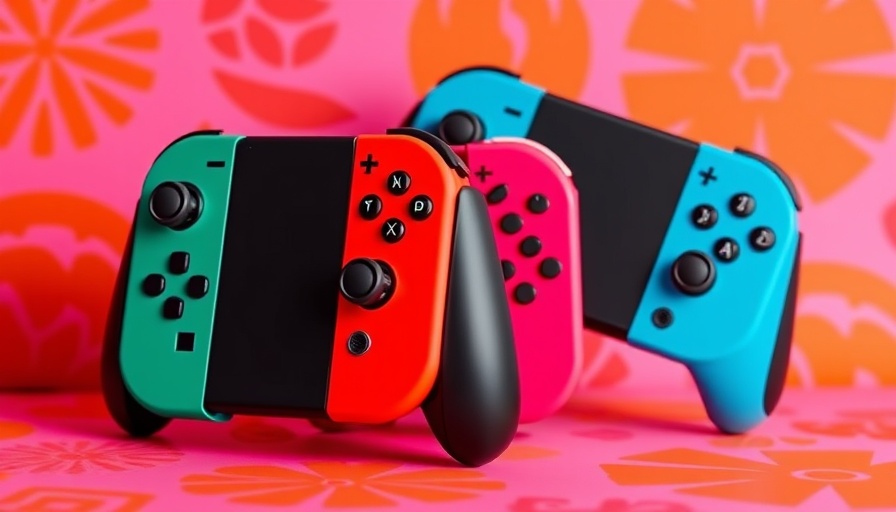 Affordable Nintendo Switch 2 controllers on a colorful background.