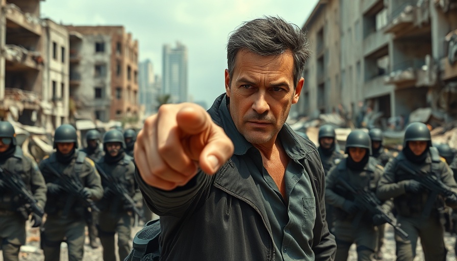 Mature man in focus with armed figures nearby, suggesting a tense situation, related to Gaza peace plan.