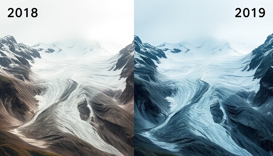 Comparison of glacier retreat showcasing climate change impact on Switzerland's glaciers.