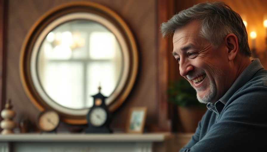 Middle-aged man discussing the homeownership journey, indoor setting.