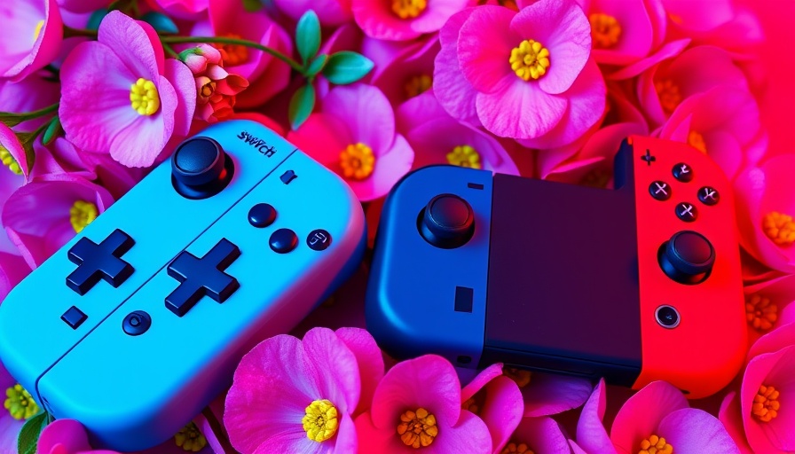 Colorful Nintendo Switch 2 controllers on a pink background.