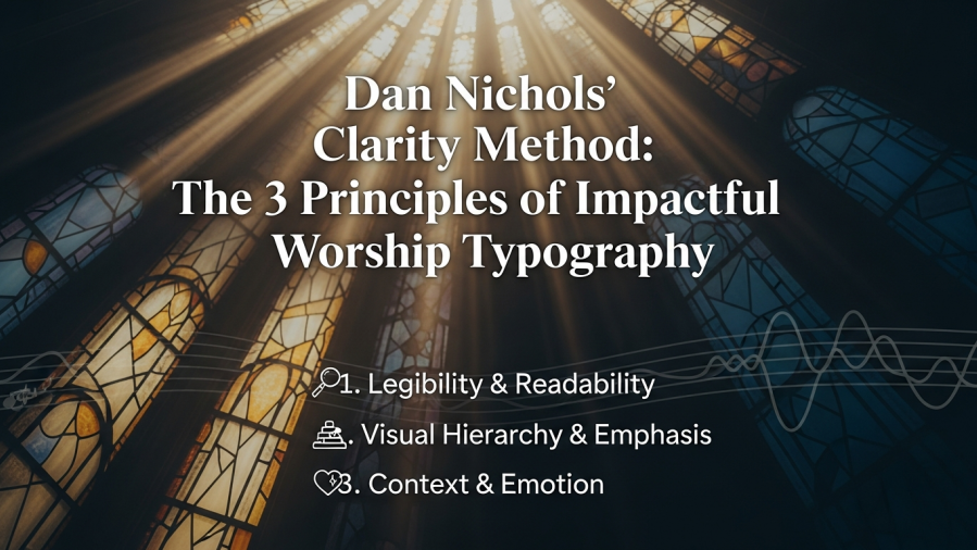 Dan Nichols' Clarity Method showcases impactful worship typography principles.