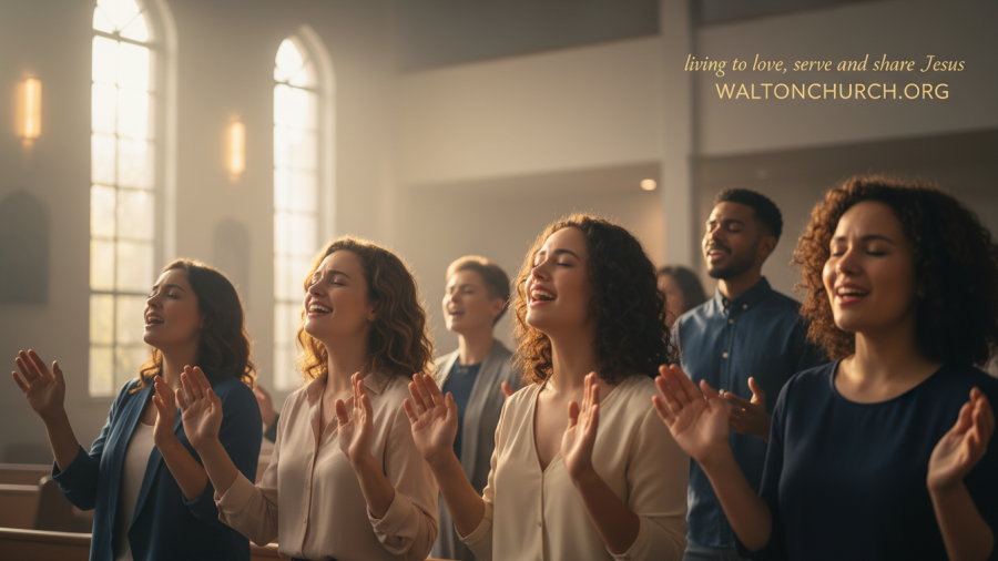 Youth engagement in faith at Walton Church, uplifting worship in a warm setting.