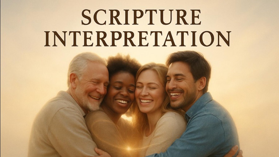 A diverse group embracing with smiles, embodying love in the Bible and biblical faith.