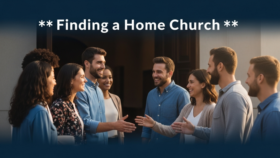 Joyful church community support at a welcoming entrance, fostering spiritual growth.