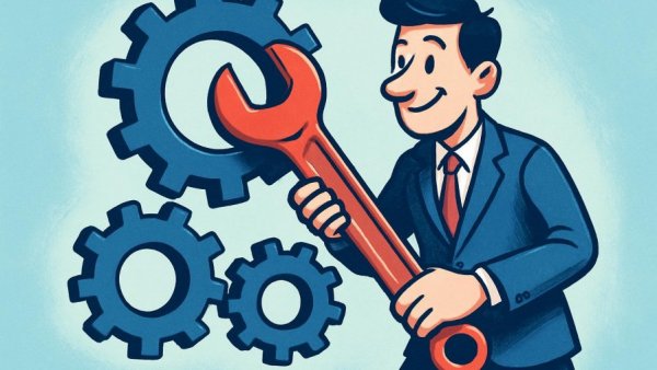 Graphic of wrench and gears symbolizing Massachusetts auto body labor rates
