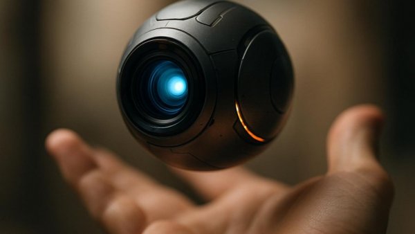 Spherical sensor device exemplifying autonomous vehicle sensing technology.