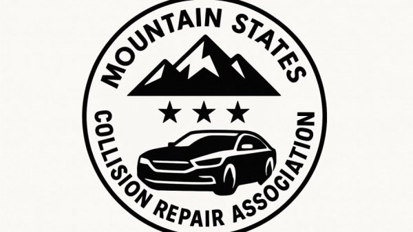 Mountain States Collision Repair Association logo with mountains and stars