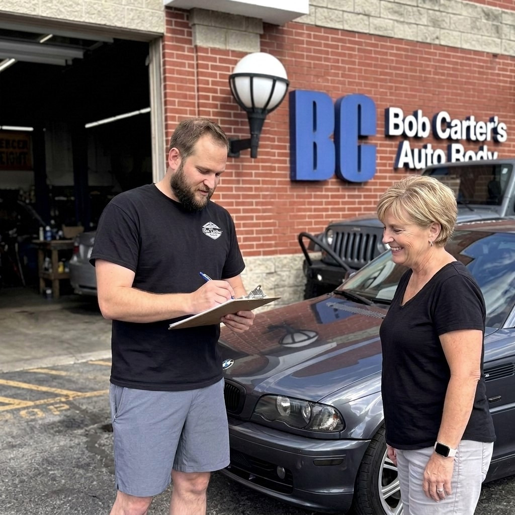 estimating front end collision repair near Downers Grove IL at Bob Carter's Auto Body