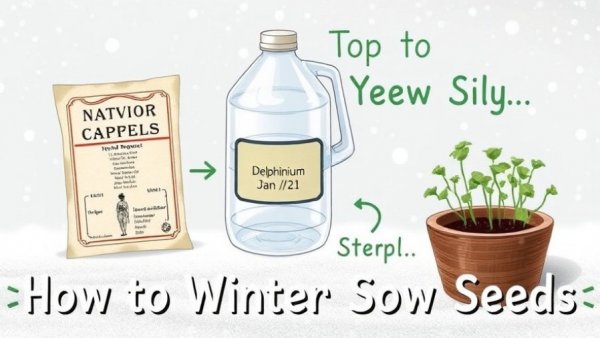Winter sowing seeds illustration with instructions and visuals.