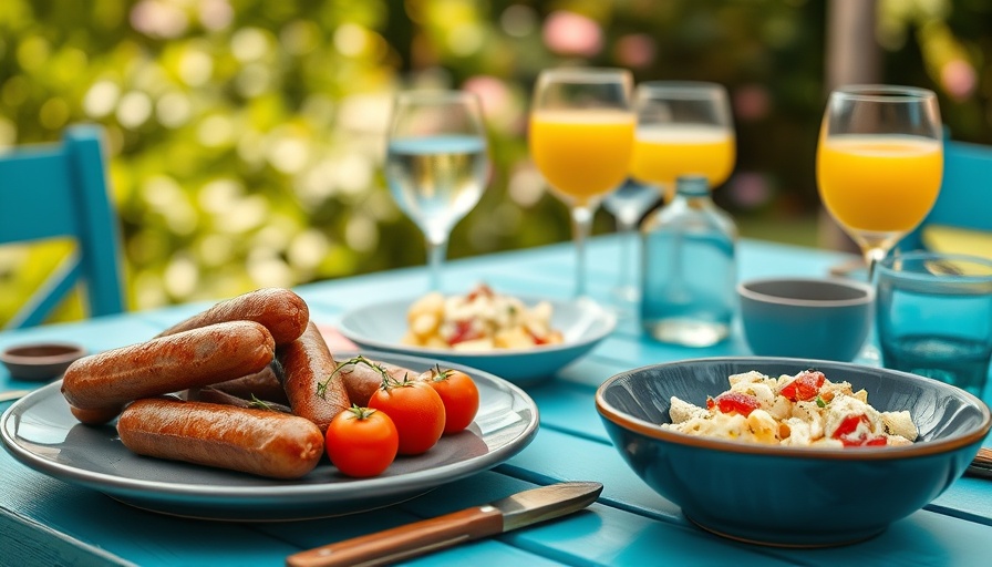 Colorful summer dining table setup outdoors, ideal for home ventilation tips.