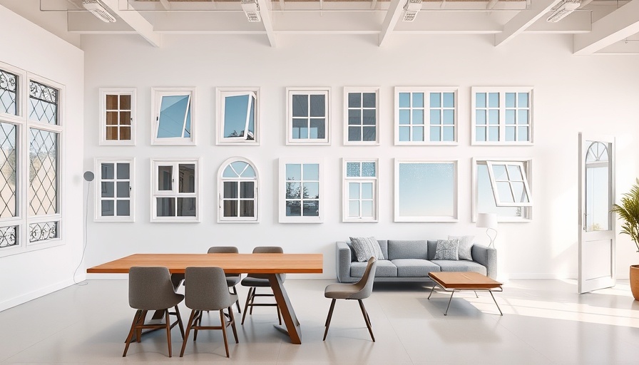 Modern showroom showcasing window replacement options, home improvement.