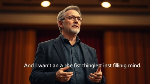 Speaker discussing familiarity vs quality in healing on stage.