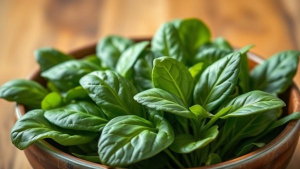 Fresh spinach leaves in a bowl, ideal for a low oxalate diet.