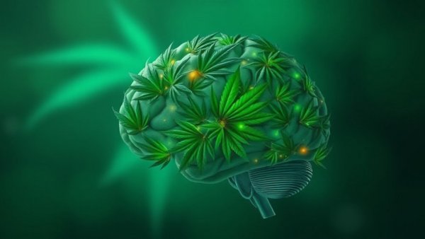Abstract cannabis brain symbolizing cannabis for neuropathic pain.