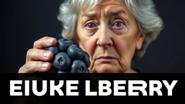 Concerned woman holding blueberry with text warning about foods not to eat with blueberries.