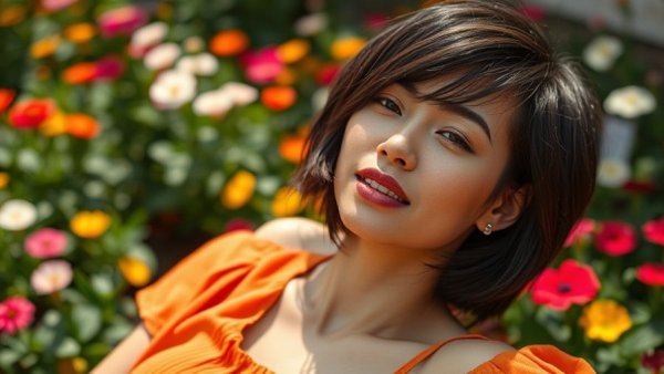 2025 lesson love scene with woman relaxing in garden