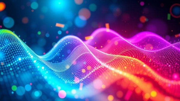 Abstract representation of powerful frequencies with vibrant colors.