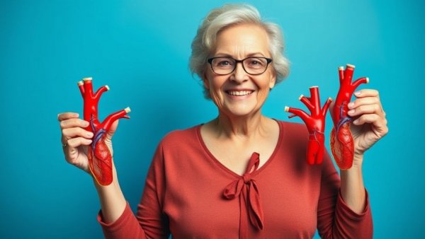 Older woman demonstrates clear arteries naturally transformation.