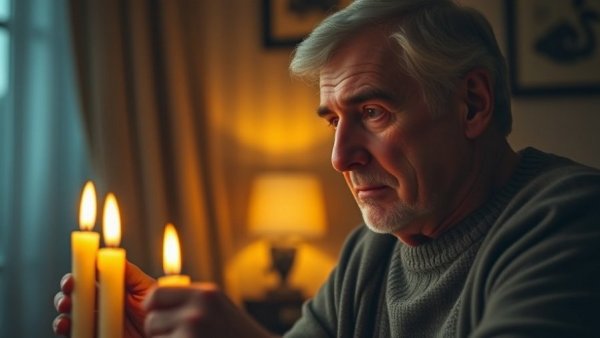 You're Not Broken - You’re Exhausted: person lighting candles in a cozy room.