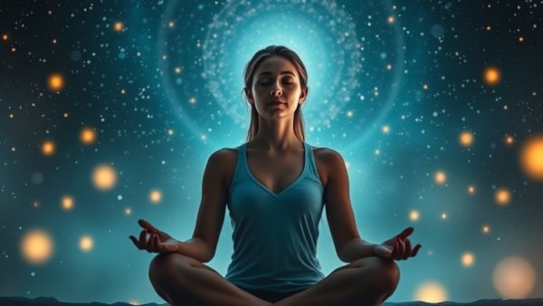 Woman meditating on 432 Hz Third Eye Chakra Healing Frequencies.