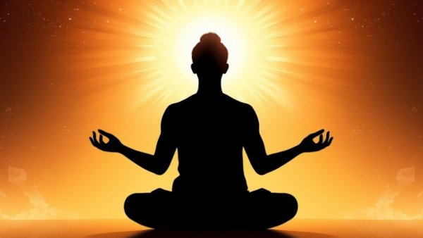 Visual of meditation with cosmic elements illustrating 396 Hz to remove negativity.