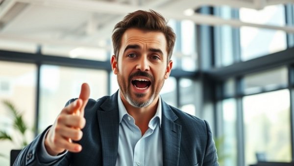 Confident man discussing overcoming self-limiting beliefs in an office.