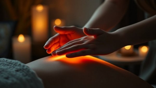 Reiki Healing 432 Hz Frequencies session, glowing energy transfer.