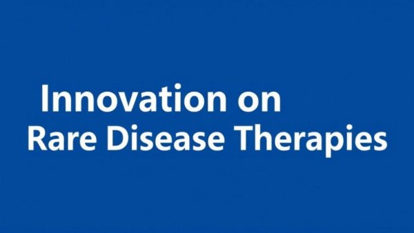 Innovation on Rare Disease Therapies text on blue background
