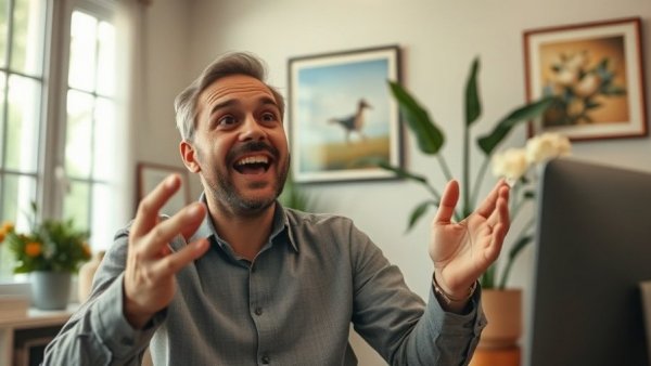 Engaged speaker on video call contrasting teaching vs. lecturing.