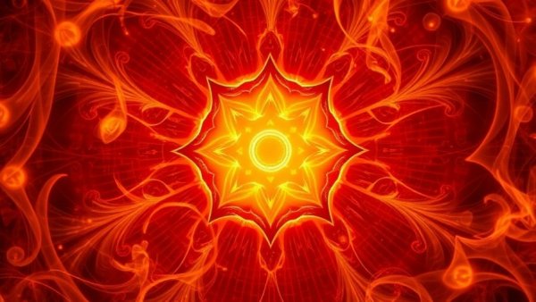 Sacral chakra symbol glowing with energy, Binaural Beats for Wellness backdrop.