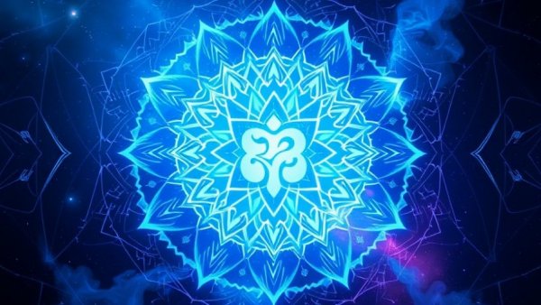 432 Hz Third Eye Chakra Binaural Beats symbol with mystical blue energy.