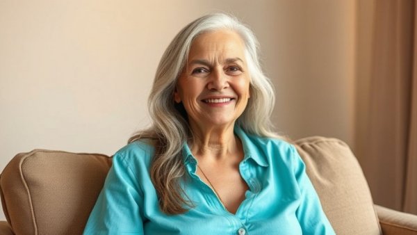 Smiling woman discussing daily egg consumption effects.