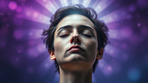 Abstract 432 Hz sound healing meditation with energy waves.