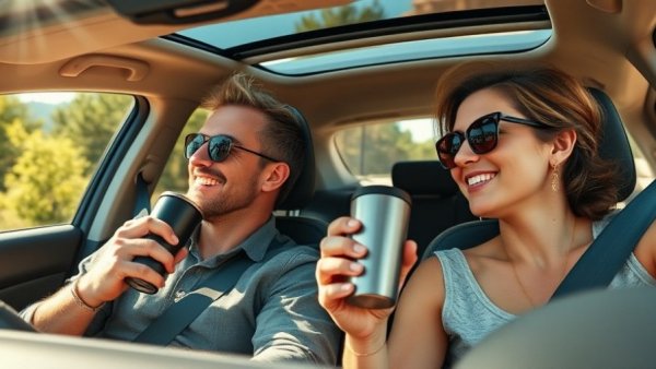 Daylight savings disrupts sleep during a car ride in bright daylight.