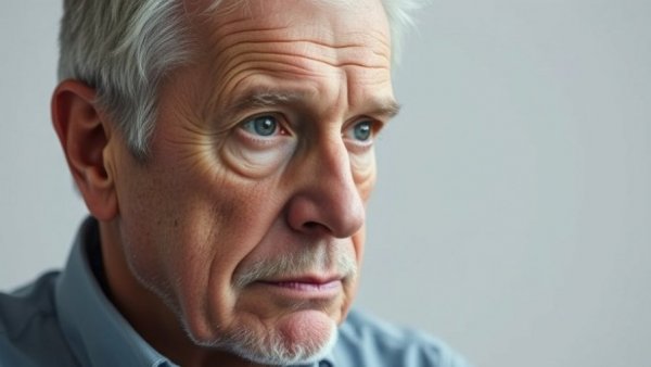 Older man contemplating effects of hidden stress on memory