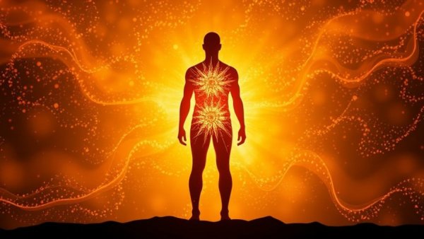 Intuition Isn't a Feeling, It's a Frequency: glowing human silhouette.