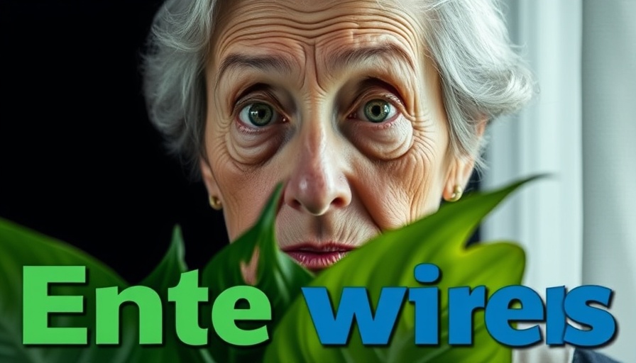 Elderly woman holding leaves with text about natural remedy for cancer prevention.