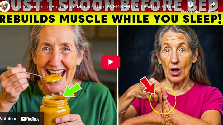 Build muscle fast tips illustration with cheerful older woman.