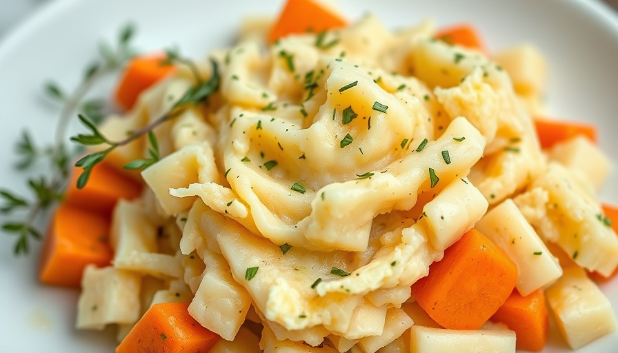 Mashed Turnips and Carrots for Hormonal Balance dish with herbs
