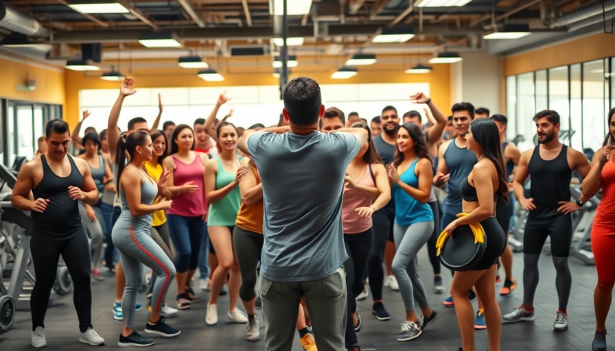 Government leaders celebrate fitness initiative in a gym setting.