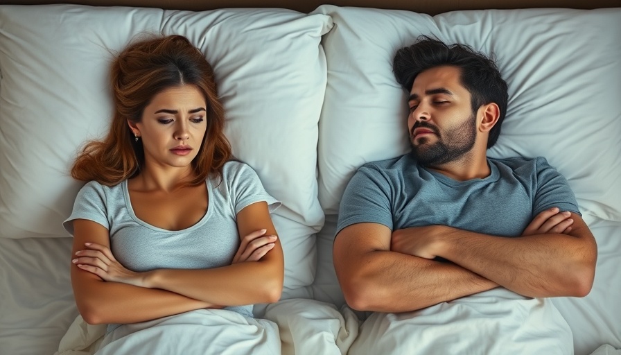 Frustrated couple in bed dealing with snoring, highlighting home remedies to stop snoring.