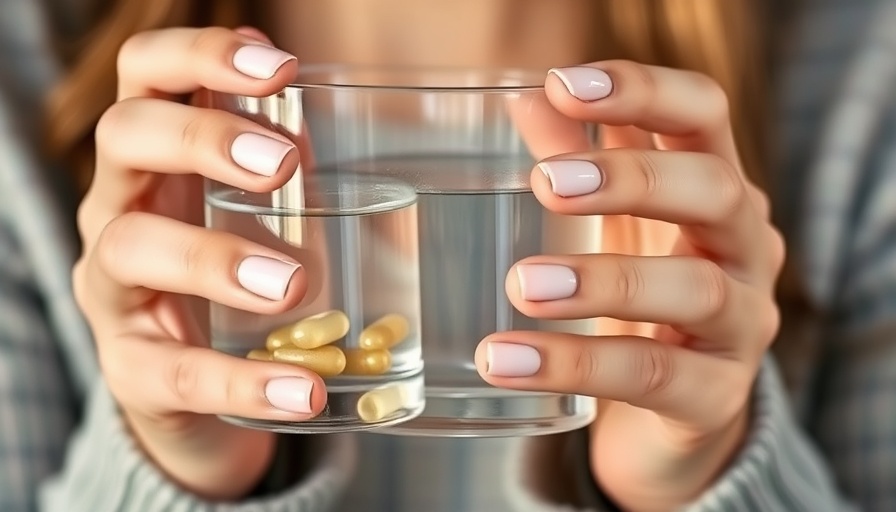 Woman holding omega-3 capsule and water, highlighting Alzheimer's risk and deficiency.