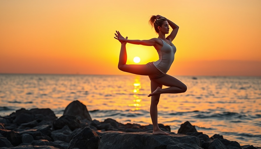 Serene woman practicing yoga at sunset for emotional and physical healing.