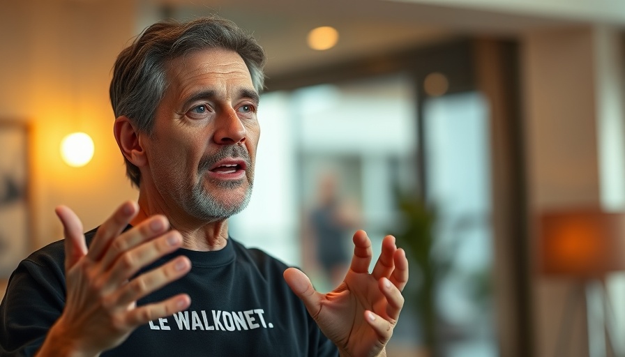 Middle-aged person speaking passionately about business success myths.