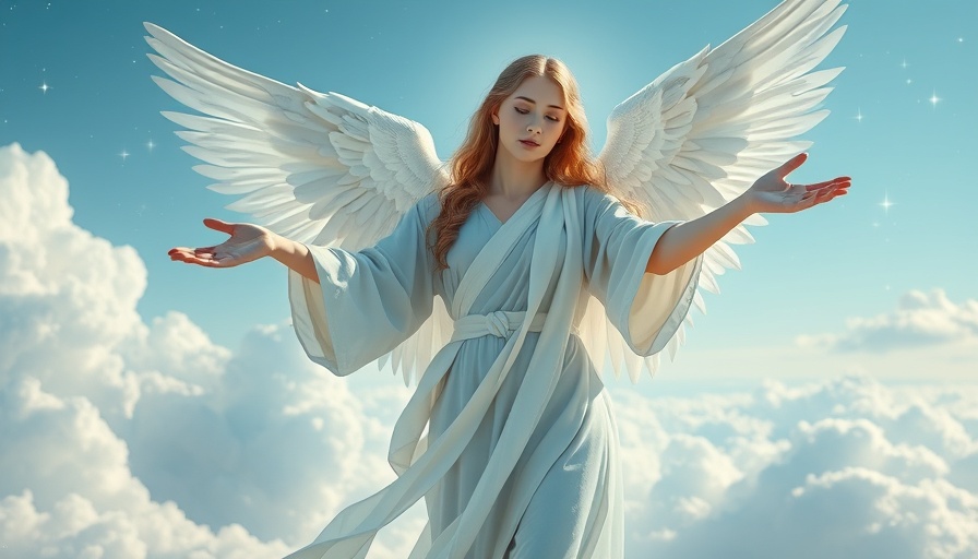 Archangel Gabriel depicted as a serene angelic figure with wings.